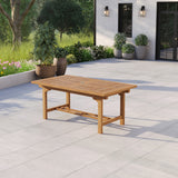 Mobilier de jardin en teck, table rectangulaire extensible 180-240 cm, plateau de 4 cm.