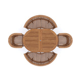 Conjunto de muebles de jardín de teca ovalado 180-240cm mesa extensible tablero de 4cm (2 sillas San Francisco 2 bancos) incluidos cojines.