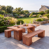 Belgravia Teak Bench Dining Set - Contemporary Teak Outdoor Dining Set - UK and Ireland garden setting - image 2 Belgravia Teak Bench Dining Set - Contemporary Teak Outdoor Dining Set - UK and Ireland garden setting - image 2