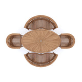 Conjunto de muebles de jardín de teca - Mesa Sunshine de 2m con asientos San Francisco, cojines incluidos.