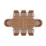 Teak Gartenmöbel 180-240cm Ausziehtisch 4cm Platte (6 Oxford Stacking Stühle 2 San Francisco Stühle) Inklusive Kissen.