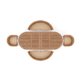 Conjunto de muebles de jardín de teca, mesa extensible ovalada de 2-3 mm, tablero de 4 cm (2 sillas San Francisco, 2 bancos) con cojines incluidos.