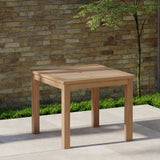 Table carrée fixe en teck 90 cm
