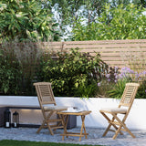 2 sedie pieghevoli Hampton da giardino in teak e cuscini.