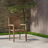2 x Henley Teak Hartholz Stapelstoel