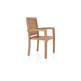 4 sedie impilabili in legno di teak Henley e cuscini.