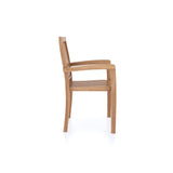 4 sedie impilabili in legno di teak Henley e cuscini.
