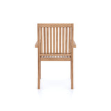4 sedie impilabili in legno di teak Henley e cuscini.