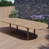 Teak garden furniture 200-300cm oval extendable table