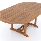 Teak garden furniture 200-300cm oval extendable table