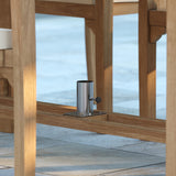 Teakholz Gartenmöbel oval 180-240 cm Ausziehtisch 4 cm hoch und 120 cm breit mit 8 x Oxford-Stoffen StapelstühleGratis Kissen