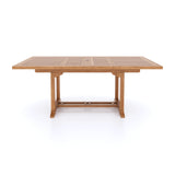 Teak garden furniture 200-300cm rectangular extendable table.