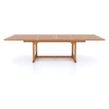Gigantische teak tuinmeubelset 2-3m rechthoekige uittrektafel 4cm plaat (12 Henley stapelstoelen) inclusief kussens.