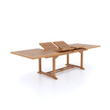 Teak garden furniture 200-300cm rectangular extendable table.