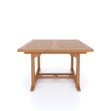 Teak tuinmeubilair 120-170cm vierkante tot rechthoekige uitschuifbare tafel 4cm plaat.