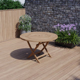 Table pliante ronde en spirale 120 cm de meubles de jardin en teck