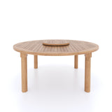 180cm Maximus ronde teak tafel 4cm plaat