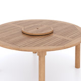 180cm Maximus ronde teak tafel 4cm plaat