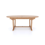 Mesa ovalada Sunshine de teca de 2 m con base giratoria incorporada