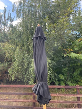 Premium 2,7 m Massivholz-Neigefunktion Sonnenschirm 48-mm-Stange (schwarz)