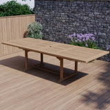 Teak garden furniture 200-300cm rectangular extendable table.