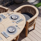 Conjunto de muebles de jardín de teca - Mesa Sunshine de 2m con asientos San Francisco, cojines incluidos.