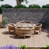 Conjunto de muebles de jardín de teca - Mesa Sunshine de 2m con asientos San Francisco, cojines incluidos.