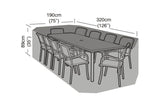 200-300 Teak Garden Furniture set cover with shedding pole