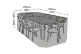 180-240 Teak Garden Furniture set cover with shedding pole