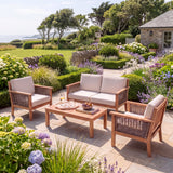 Portofino Teak Sofa Set - Premium Teak Garden Lounge Set - UK and Ireland garden setting - image 2