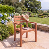 2 x Marlow Stacking Chairs with Cushions- Contemporary Teak Garden Furniture Set - UK and Ireland garden setting - image 2
