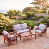 Portofino Teak Sofa Set - Premium Teak Garden Lounge Set - UK and Ireland garden setting - image 1
