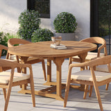Teak Round to Oval 120cm-170cm Extending Table with 6 Sydney Chairs – Teak Garden Dining Set