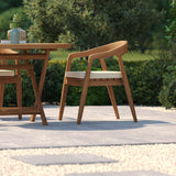Teakholz-Set: 120 cm Sunshine Klapptisch 4 cm Tischplatte und 4 Sydney-Stühlen – modernes Teakholz-Outdoor-Möbelset