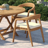 Teakholz-Set: 120 cm Sunshine Klapptisch 4 cm Tischplatte und 4 Sydney-Stühlen – modernes Teakholz-Outdoor-Möbelset