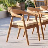 Teak 180-240cm Oval Extending Table 4cm Top with 8 Sydney Chairs – Teak Garden Dining Set