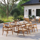 Teak 180-240cm Oval Extending Table 4cm Top with 8 Sydney Chairs – Teak Garden Dining Set