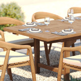 Teak Rectangle 180-240cm Extending Table 4cm Top with 8 Sydney Chairs – Timeless Teak Outdoor Garden Set