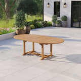 Teak garden furniture Oval, 180-240 cm with 4cm top and 120cm Wide extendable table