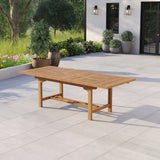 Teak Garden Furniture 180-240cm Rectangular Extendable Table 4cm top.