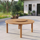 Tavolo rotondo Maximus da 180 cm in teak con piano di 4 cm di spessore
