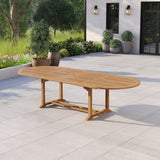 Teakholz Gartenmöbel, 200–300 cm, ovaler, ausziehbarer Tisch