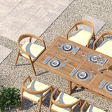 Teak Set 200-300cm Rectangle Extending Table 4cm Top with 10 Sydney Chairs – Premium European Garden Dining Set
