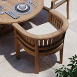 Teak 180cm to 240cm Oval Extending Table with 6 Henley Stacking Chairs & 2 Francisco Chairs