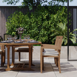 Teak 180cm to 240cm Oval Extending Table with 6 Henley Stacking Chairs & 2 Francisco Chairs