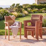 4 x Oxford Stacking Chairs And Cushions: Space-Smart Teak Seating With Timeless Appeal - UK and Ireland garden setting - image 1