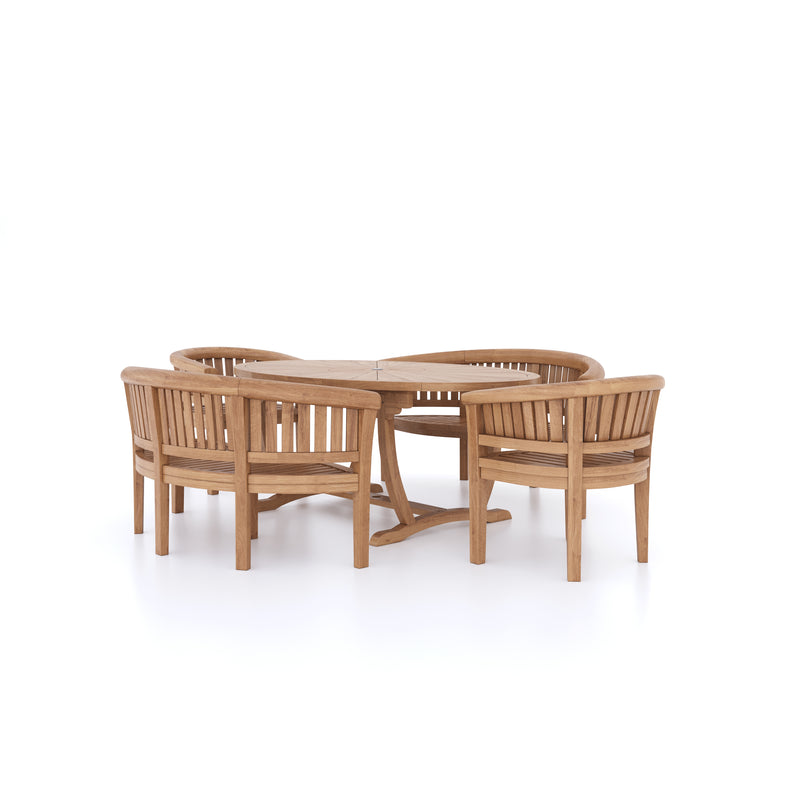 Teak Gartenmöbel Set - 2m Sunshine Tisch mit San Francisco Sitzgelegenheiten, inklusive Kissen.