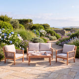 Portofino Teak Sofa Set - Premium Teak Garden Lounge Set - UK and Ireland garden setting - image 3