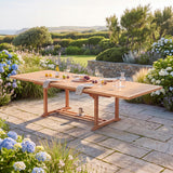 Teak garden furniture 200-300cm rectangular extendable table 4cm Top