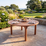 180cm Round Maximus Teak Table with 4cm Table Top: Timeless Outdoor Table - UK and Ireland garden setting - image 3